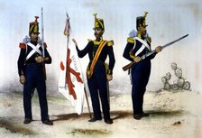 Reign of Ferdinand VII. 1808-1833. Infantry, 1824, infantrymen: Grenadier, Fusilier and Standard …