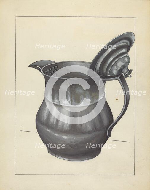 Silver Teapot, c. 1936. Creator: Jules Lefevere.
