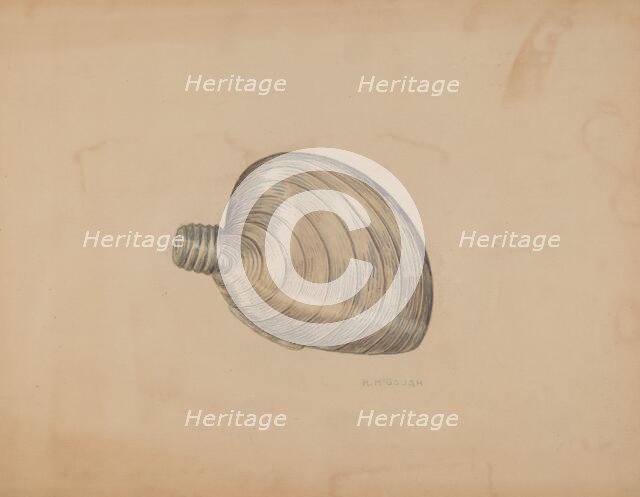 Shell Shaped Flask, c. 1940. Creator: Raymond McGough.