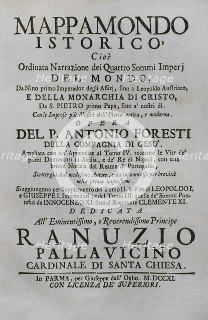 "Mappamondo Istorico", 1711.  Creator: Antonio Foresti.