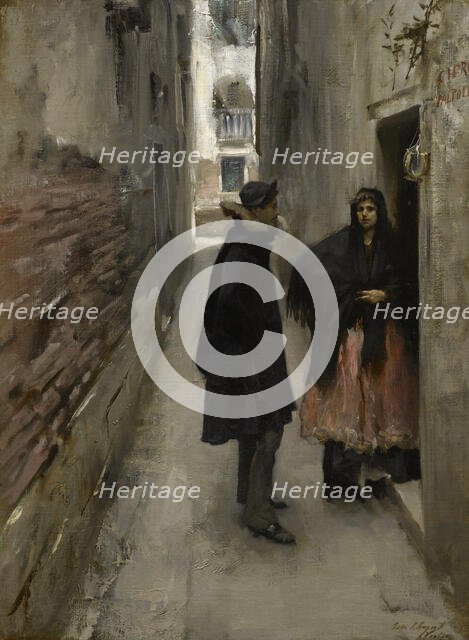 A Street In Venice, c1880-82. Creator: John Singer Sargent.