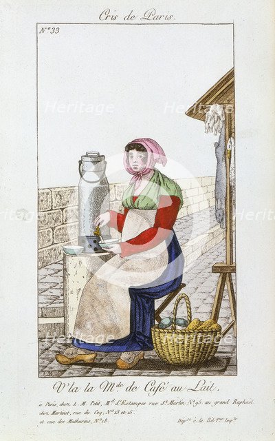 Café-au-lait seller, 1826. Artist: Unknown