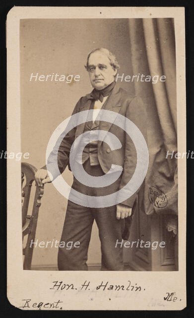 Portrait of Hannibal Hamlin (1809-1891), 1857. Creator: Brady's National Photographic Portrait Galleries.