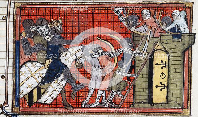 The capture of a town by Godfrey of Bouillon. Creator: Anonymous.