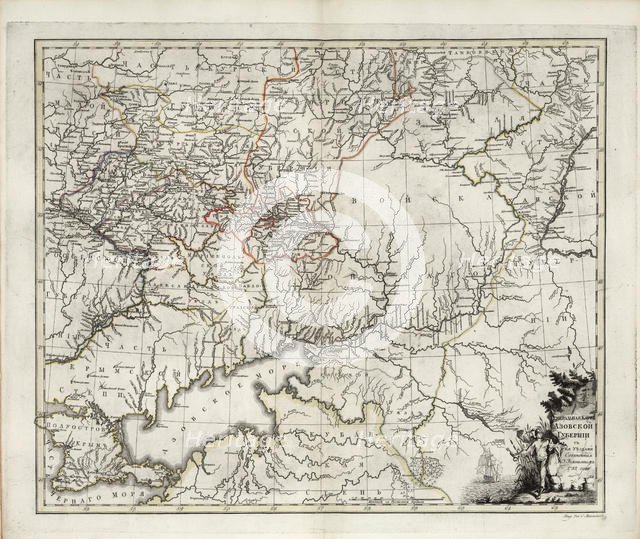 General Map of Azov Governorate, 1782. Creator: Islenyev, Ivan Ivanovich  .