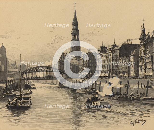 Dovenfleet mit Katharinenkirche, 1893. Creator: Fritz Stoltenberg.