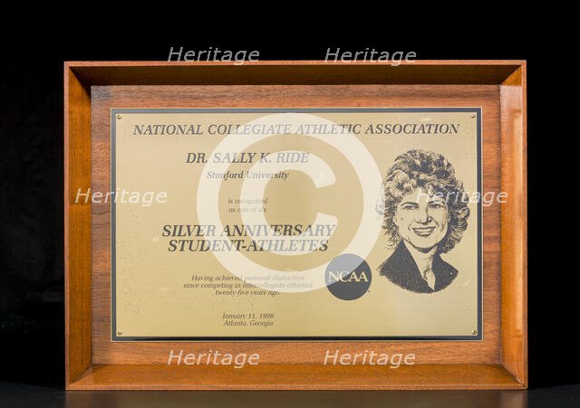 Award, NCAA Silver Anniversary of Student Athlete Sally Ride, 1998. Creator: Unknown.