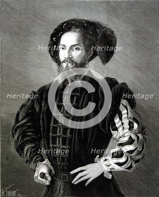 Cesar Borgia (1475-1507), ecclesiastical and political, engraving of Spanish and American Illustr…