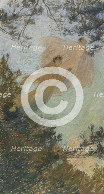 Esquisse pour la bibliothèque de l'Hôtel de Ville de Paris : les Muses (Plafond), c.1899. Creator: Henri Jean Guillaume Martin.