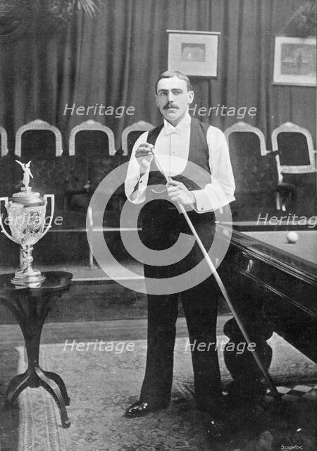 Portrait of the billiards player E Dawson, 1896.  Creator: RW Thomas.