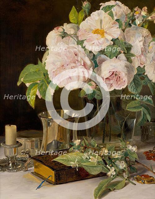 Roses in glass, 1831. Creator: Ferdinand Georg Waldmuller.