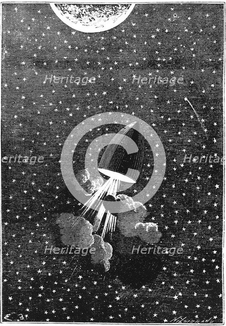 Jules Verne (1828-1905), Autour de la Lune, 1865. Artist: Unknown