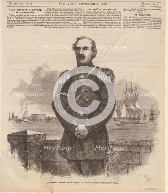 Admiral Stepan Stepanovich Lesovsky (1816-1866) in New York, 1863. Creator: Anonymous.