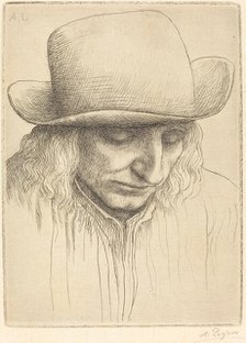 Peasant in a Round Hat (Paysan avec chapeau rond). Creator: Alphonse Legros.