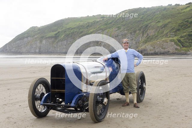 1925 Sunbeam 350 hp driven by Don Wales at Pendine Sands 2015. Creator: Unknown.