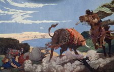 'The slaying of the bull of Ishtar', 1915.  Artist: Ernest Wellcousins