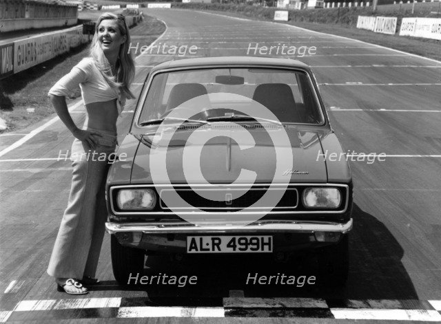 1969 Hillman Hunter GT with female model Artist: Unknown.