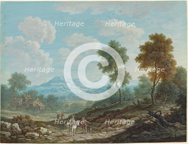 Travelers in a Broad Valley, c. 1750. Creator: Johann Christoph Dietzsch.