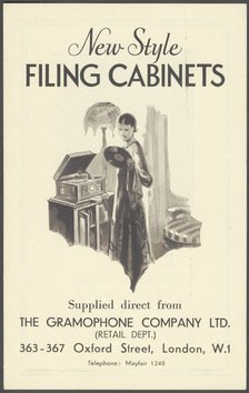 The Gramophone Company Filing Cabinets, 1920s. Artist: Wilfred Fryer