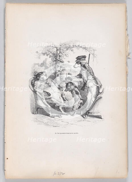 I was ignominiously arrested from Scenes from the Private and Public Life of Animal..., ca. 1837-47. Creator: Pierre Francois Godard.