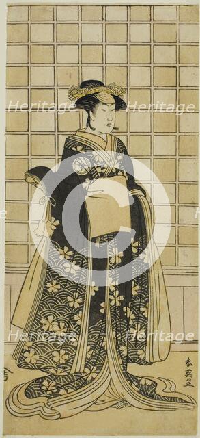 The Actor Iwai Kiyotaro II as Lady Itohagi (?) in the Play Genji Saiko Kogane..., c. 1788. Creator: Katsukawa Shun'ei.