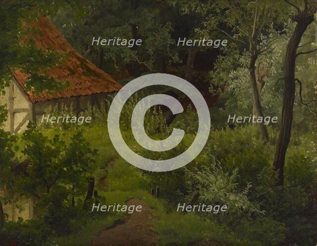 Farmhouse in the Woods, Study, 1855. Creator: Werner Holmberg.