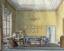 Interior in E Boratynsky's House, Moscow, Russia, 1830s. Artist: Russian Master