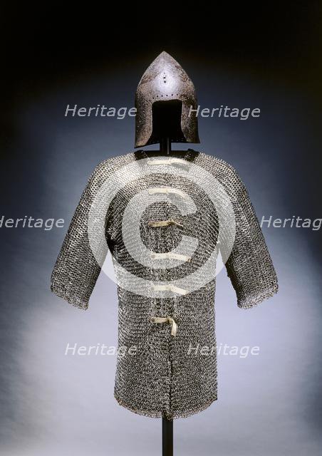 Barbute (from the Venetian Garrison at Chalcis), c. 1350- 1420. Creator: Unknown.