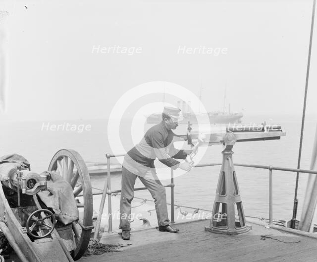 U.S.S. Indiana, machine guns, between 1895 and 1901. Creator: Unknown.