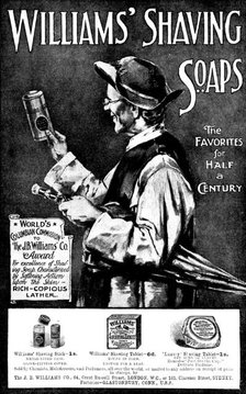 Advertisement for Williams' Shaving Soaps, 1898. Creator: Unknown.