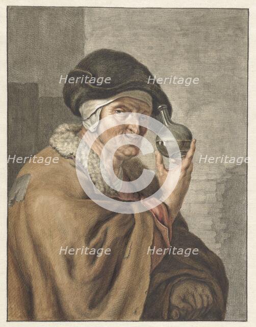 Old woman with a flask of urine, 1741-1820. Creator: Abraham Delfos.