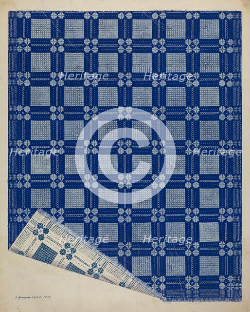 Woven Coverlet, c. 1936. Creator: J. Howard Iams.