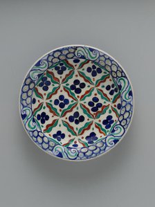 Dish with 'Cintamani' and Tiger-stripe Pattern, Turkey, ca. 1575-90. Creator: Unknown.