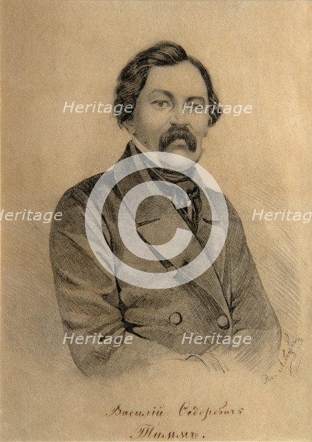 Portrait of the Painter Vasily Fyodorovich (Georg Wilhelm) Timm (1820-1895). Artist: Lebedev, Alexander Ignatyevich (1830-1898)