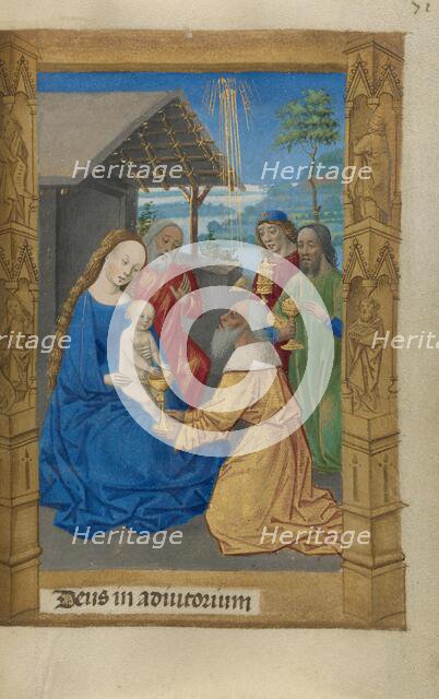 The Adoration of the Magi; Book of Hours, 1478. Creator: Master of Guillaume Lambert.