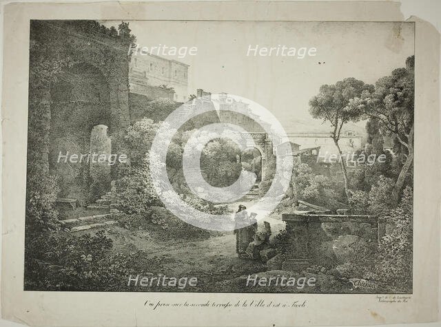 View From the Second Terrace of the Villa d'est at Tivoli, 1817. Creator: Claude Thiénon.