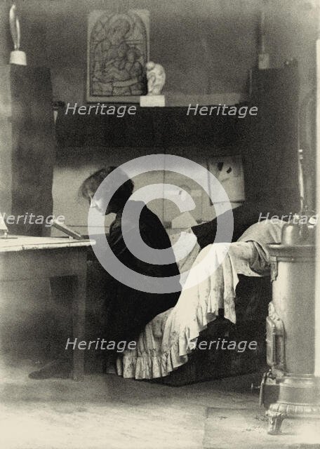 Marthe Donas (1885-1967) at Montparnasse, rue du Départ, 1919. Creator: Anonymous.