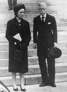 The Duke of Windsor and the Duchess of Gloucester, St George's Chapel, Windsor, 31st August 1968. Artist: Unknown