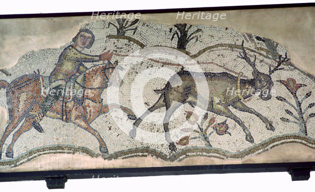 Mosaic of a Vandal horseman hunting, 5th century. Artist: Unknown