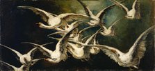 Flock of Geese, ca. 1883. Creator: Elizabeth Nourse.
