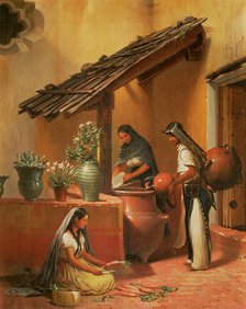 The Water carrier or Tortugo', Oil by Edouard Pingret.