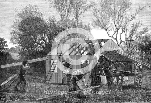 Sketches in Ireland: building a Land-League hut for evicted tenants, Hacketstown, Co. Carlow, 1881. Creator: Unknown.