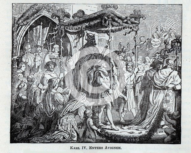 Karl IV Enters Avignon, 1882. Artist: Anonymous  