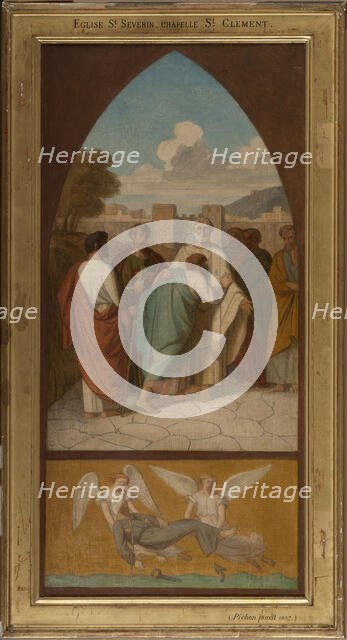 Sketch for the Saint-Séverin church, St Clement, 1857. Creator: Pierre-Auguste Pichon.