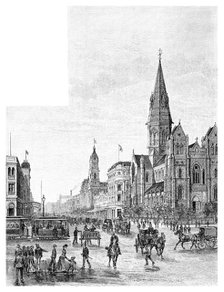 Swanston Street looking north, Melbourne, Victoria, Australia, 1886.Artist: Johnson