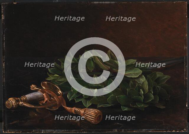 Sword and laurel wreath, 1848. Creator: Johan Laurentz Jensen.