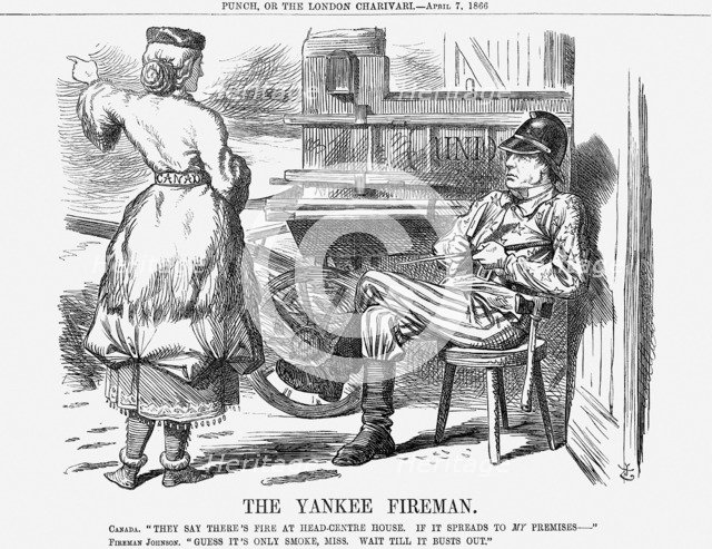 'The Yankee Fireman', 1866. Artist: John Tenniel