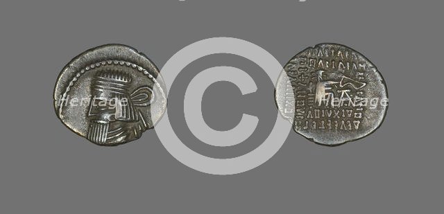 Drachm (Coin) Portraying King Gotarzes II, 40-51. Creator: Unknown.