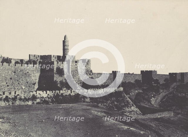 Palestine. Jérusalem. Partie occidentale des Murailles, 1850. Creator: Maxime du Camp.