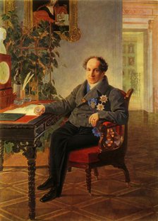 'Portrait of the statesman Alexandr Nikolayevich Golitsyn', 1840, (1965).  Creator: Karl Briullov.